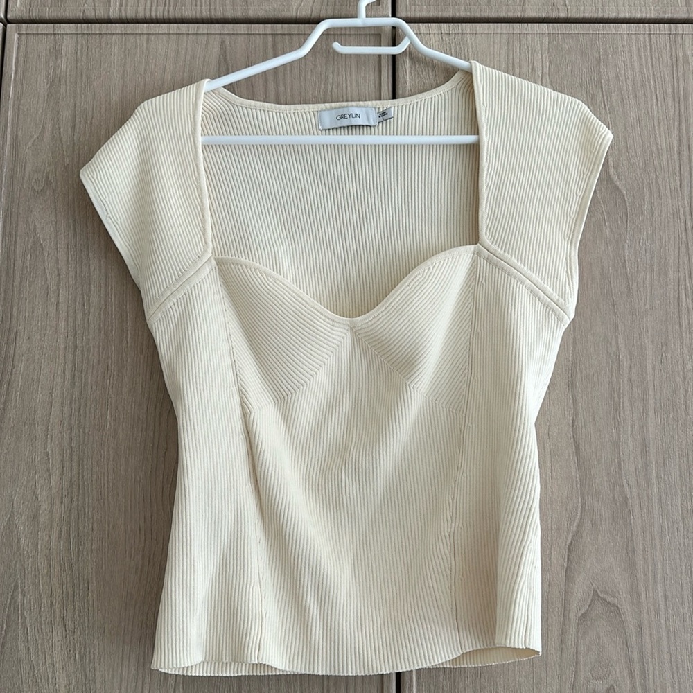 Greylin Glacie Sweetheart Rib Knit Top